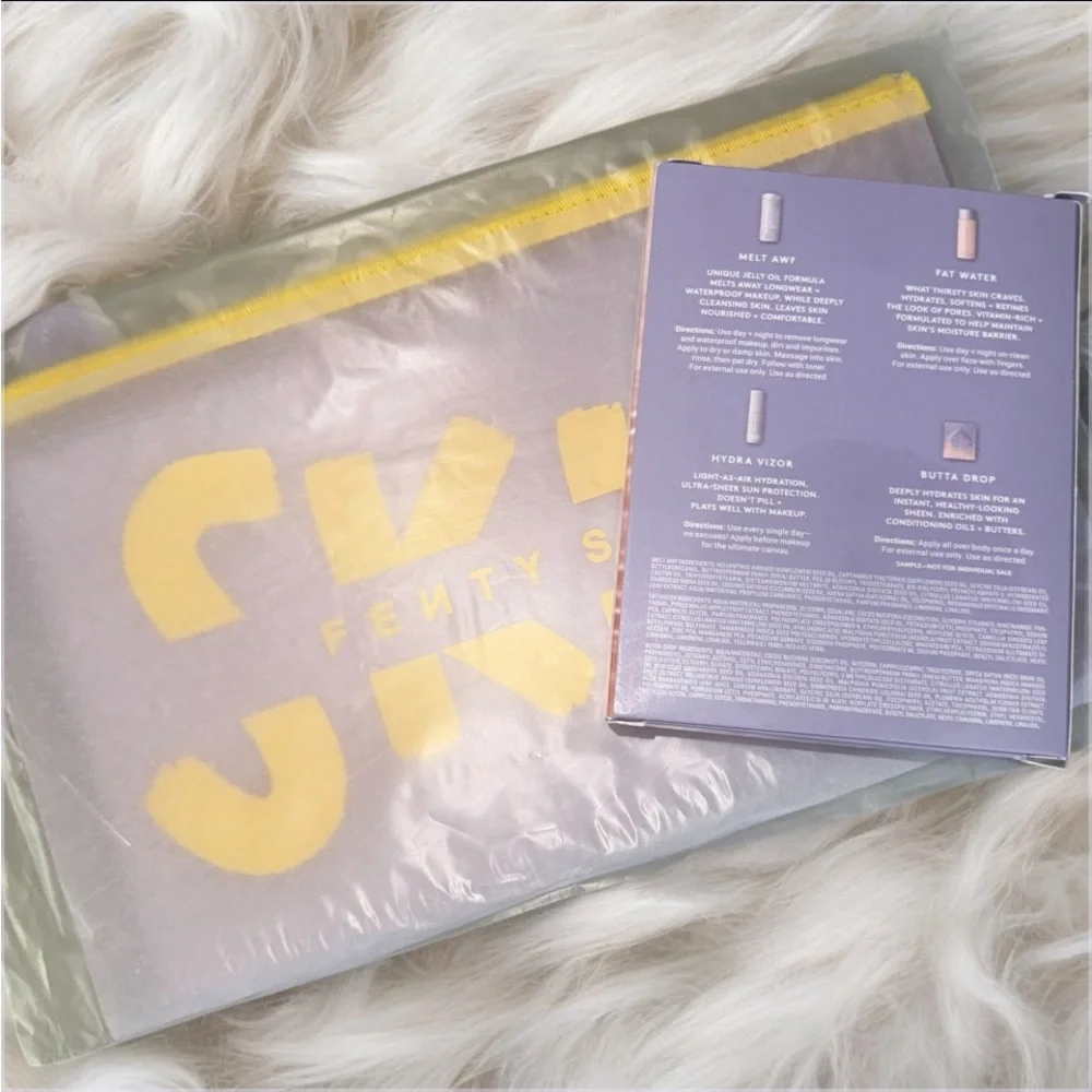 Fenty Skin Makeup bag & FENTY SKIN TRAVEL-SIZE START'R SET DRY SKIN EDITION. NIB